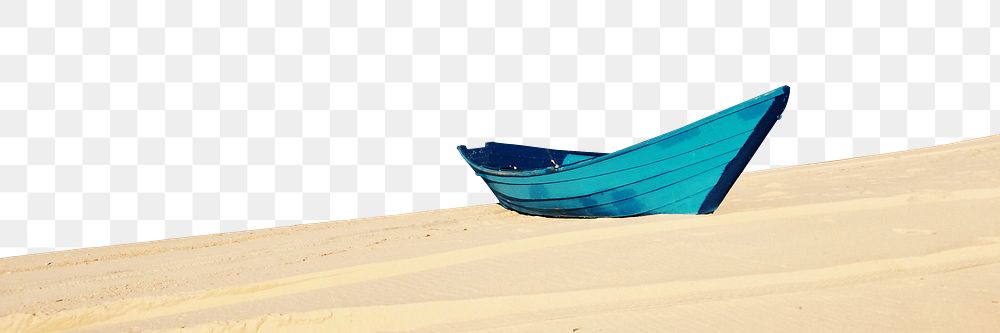 Stranded boat png border, transparent background