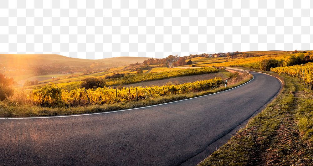 Country road png border, transparent background