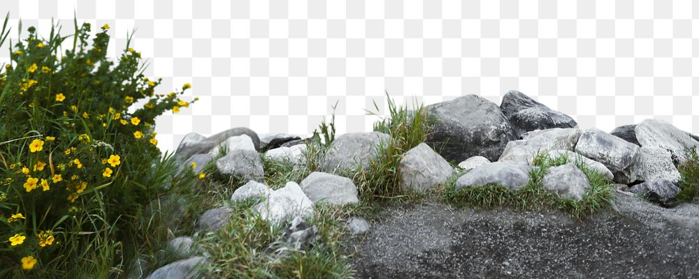 Rock png border sticker, nature on transparent background