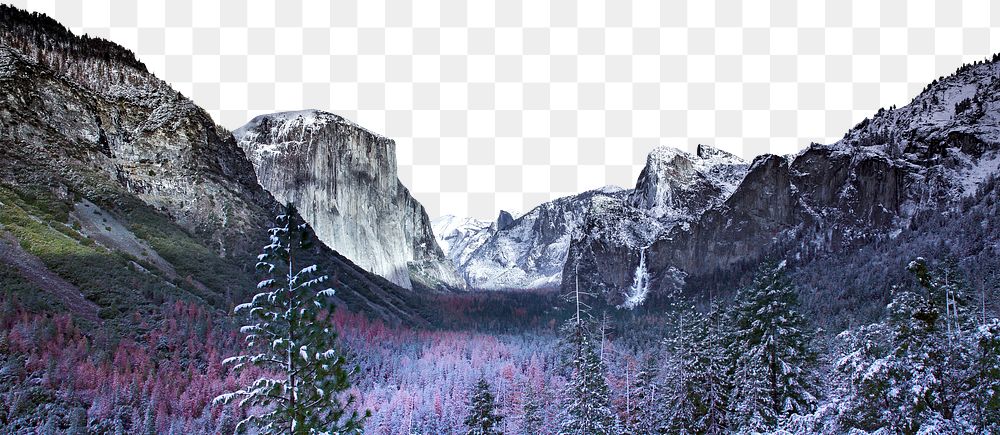 Mountain landscape png border sticker, nature on transparent background