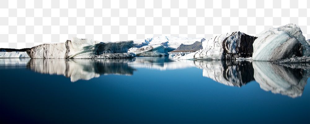 Glacier png border sticker, nature on transparent background