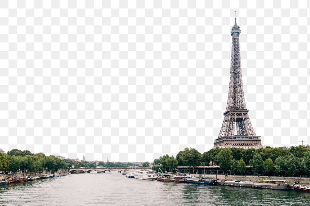 Eiffel tower, Paris png border, transparent background