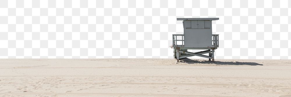 Beach lifeguard hut png border, transparent background