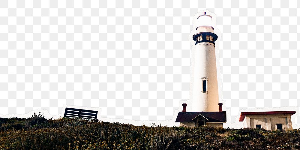 Lighthouse png border sticker, transparent background