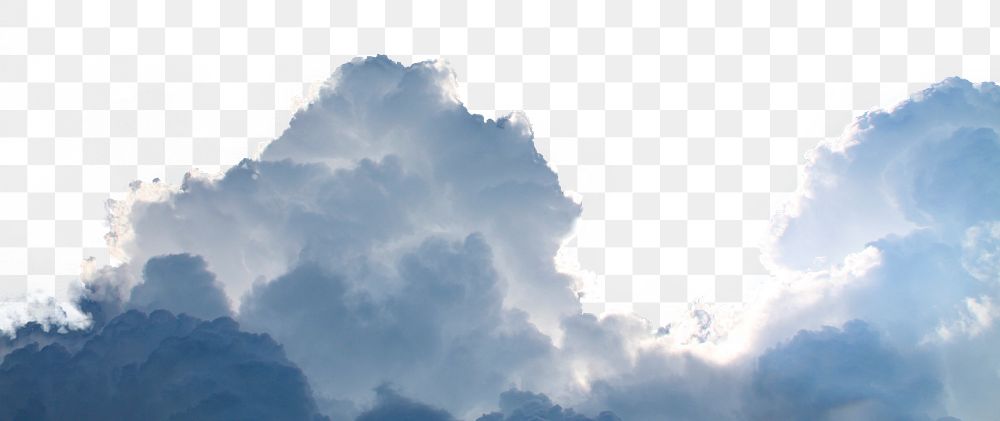 Cloudy sky png border, transparent background