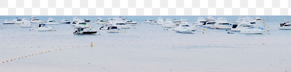 Anchored boats png border, transparent background