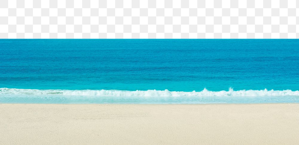 Blue sea png border, transparent background