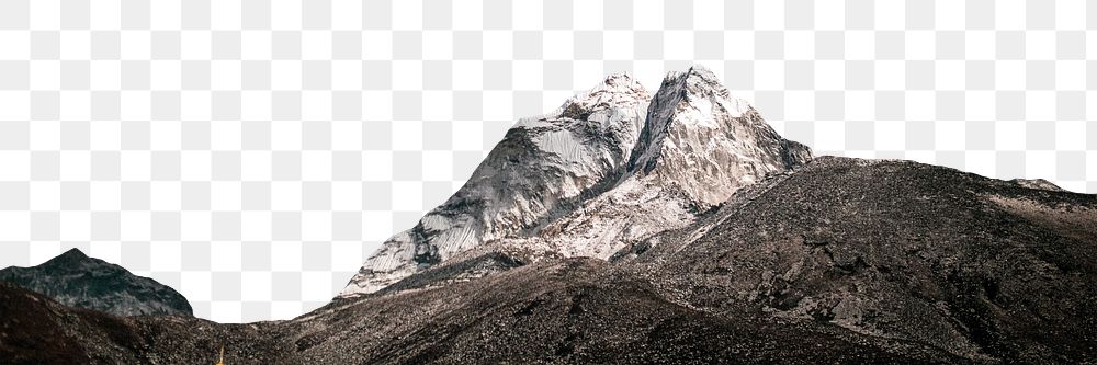 Mountain peak png border, transparent background