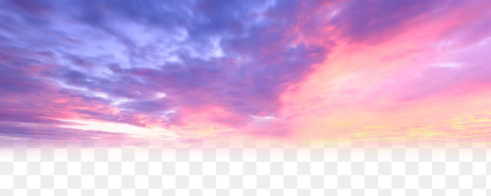 Pastel sky png border, nature aesthetic, transparent background