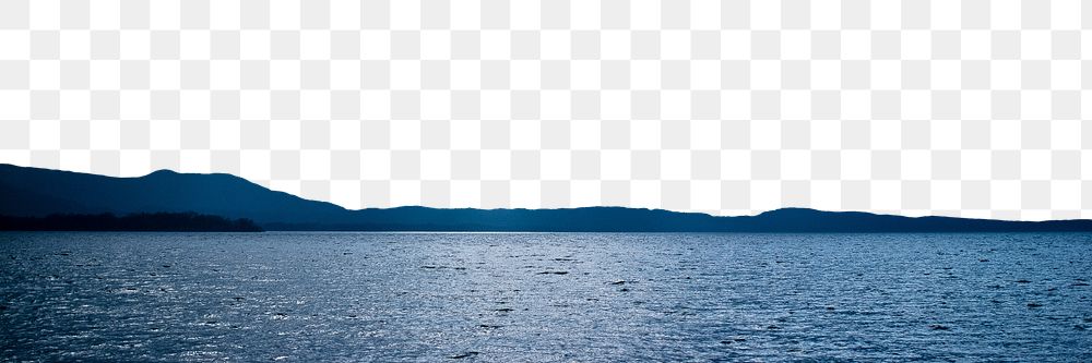 Blue lake png border, transparent background