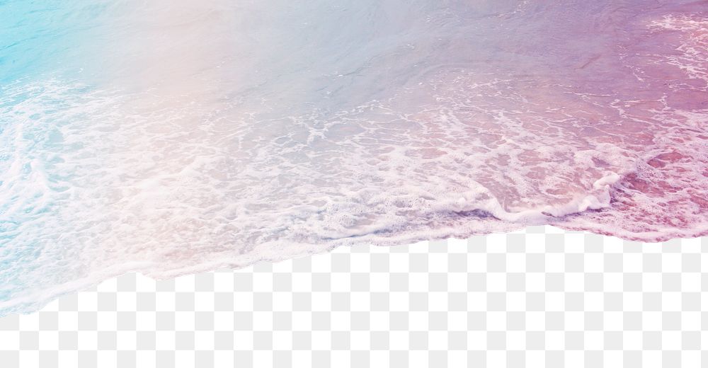 Aesthetic beach png border, transparent background