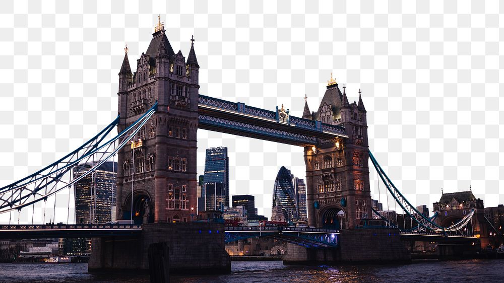 London bridge png border sticker, England travel transparent background