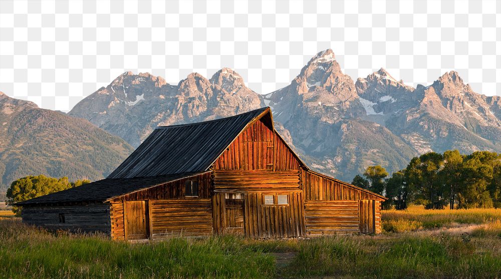 PNG view of house in countryside, collage element, transparent background