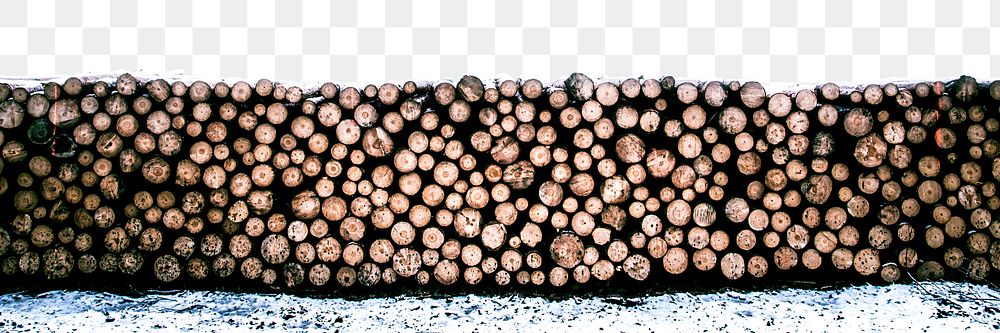 Wood stack png border sticker, transparent background