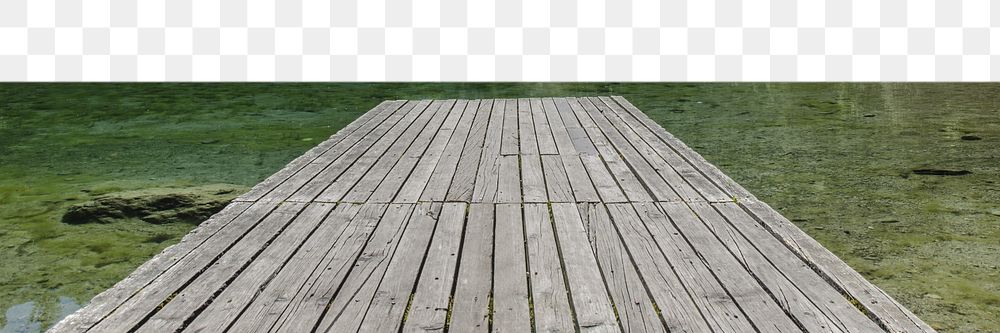 Jetty in lake png border, transparent background