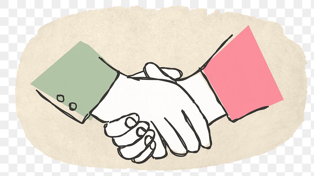 Business handshake png sticker, transparent background