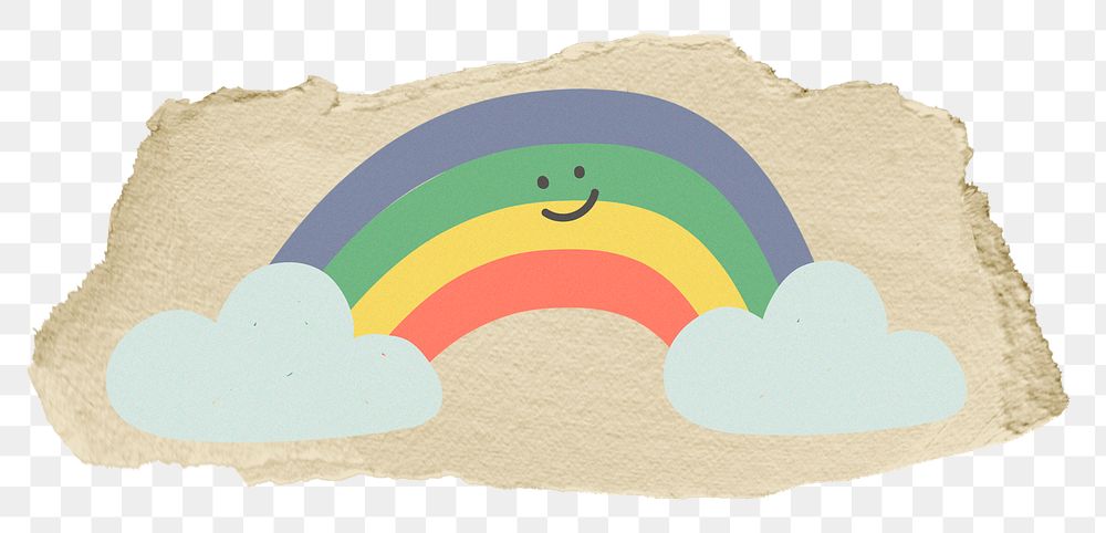 rainbow png sticker, transparent background