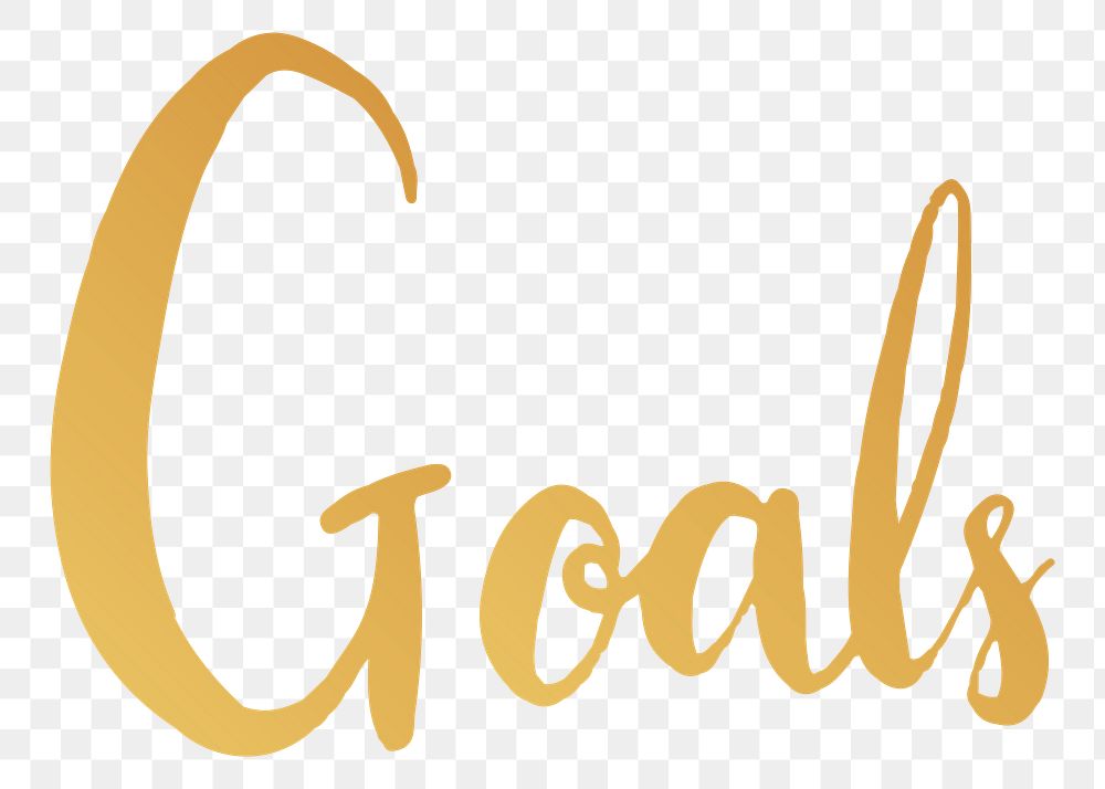 Goals png word sticker typography, transparent background