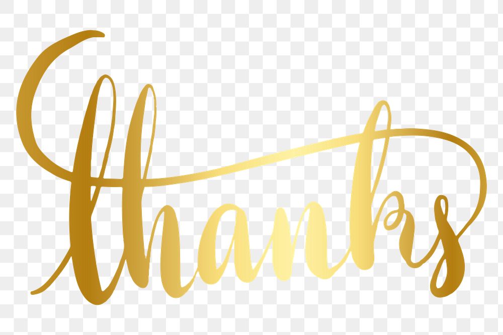 Thanks png word sticker typography, transparent background