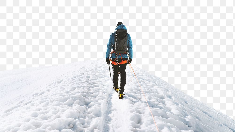 PNG Man backpack for hiking, collage element, transparent background
