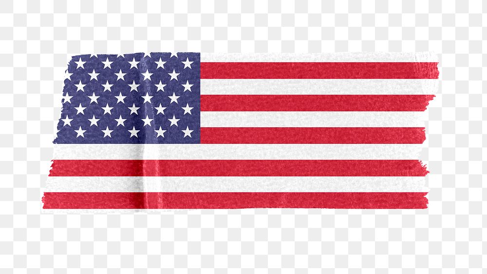 USA flag png sticker, washi tape design, transparent background