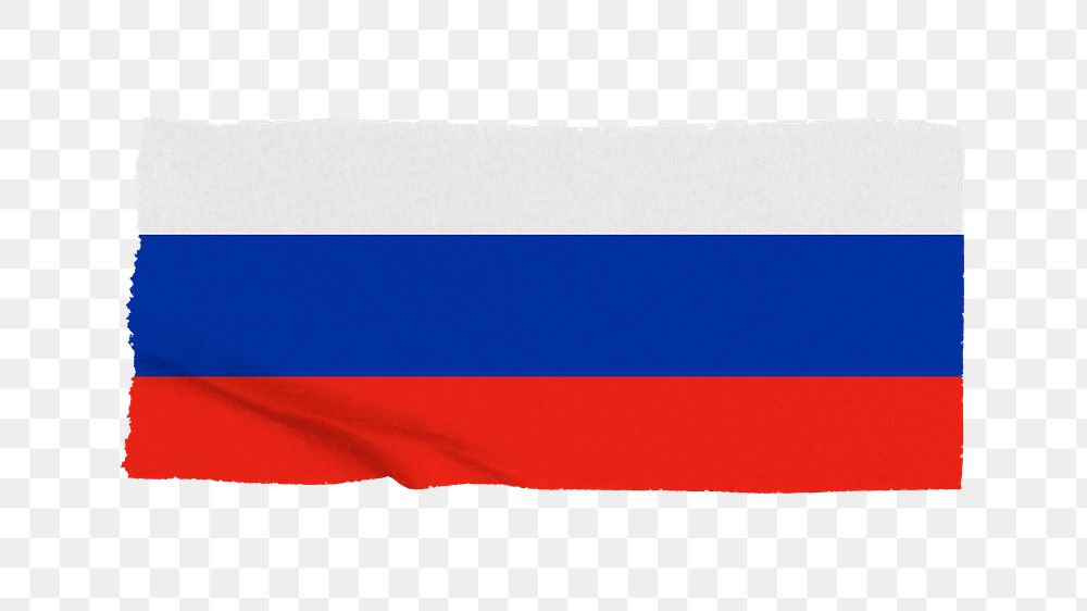 Russia's flag png sticker, washi tape design, transparent background
