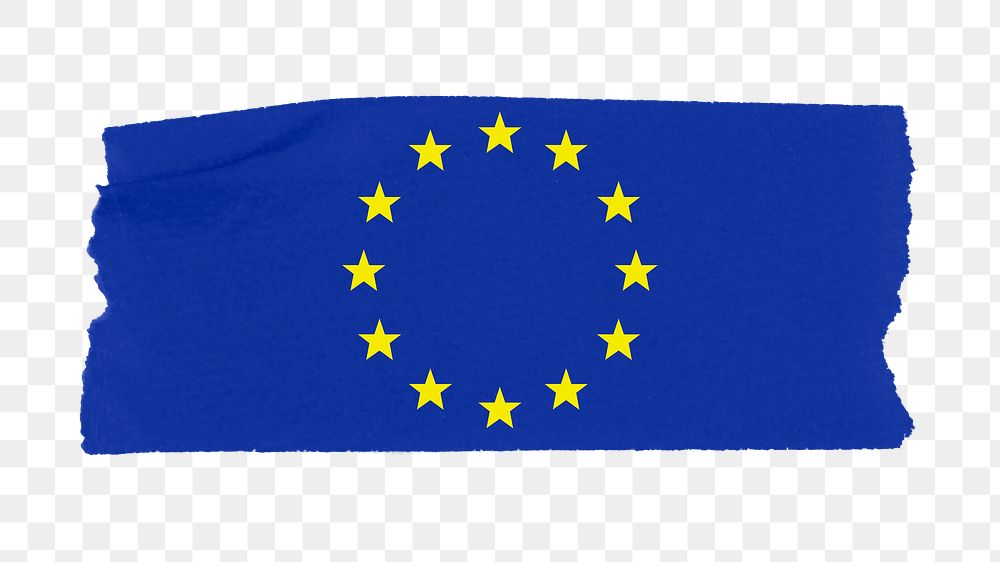 European Union flag png sticker, washi tape design, transparent background