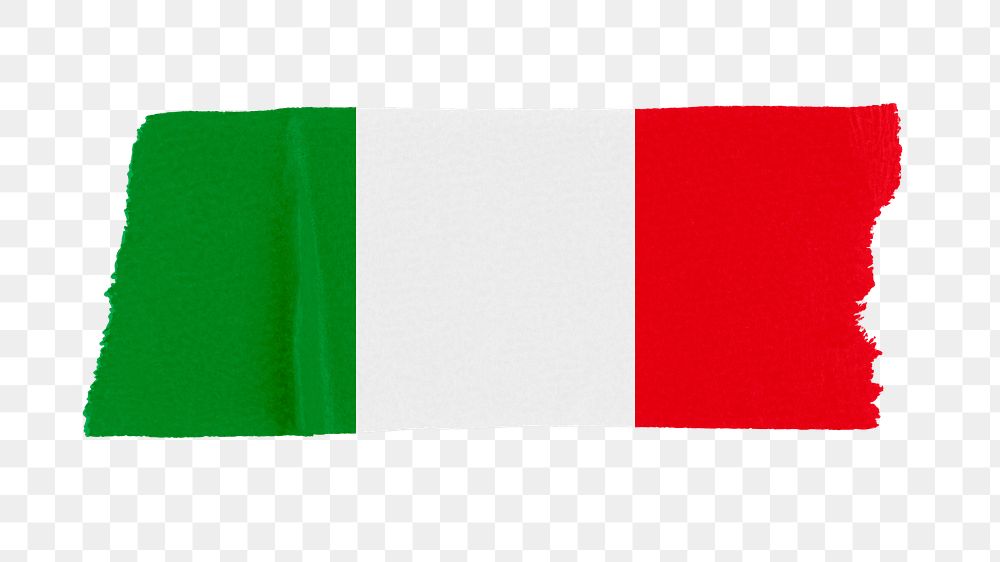 Italy's flag png sticker, washi tape design, transparent background