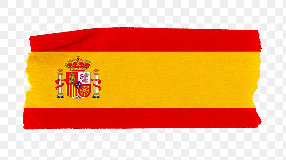 Spain's flag png sticker, washi tape design, transparent background