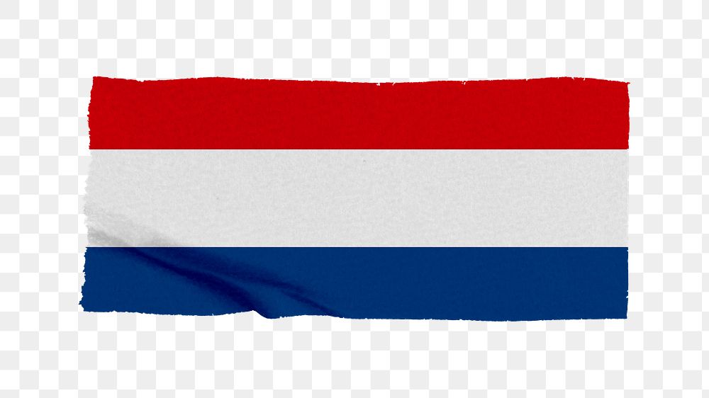 Netherlands's flag png sticker, washi tape design, transparent background