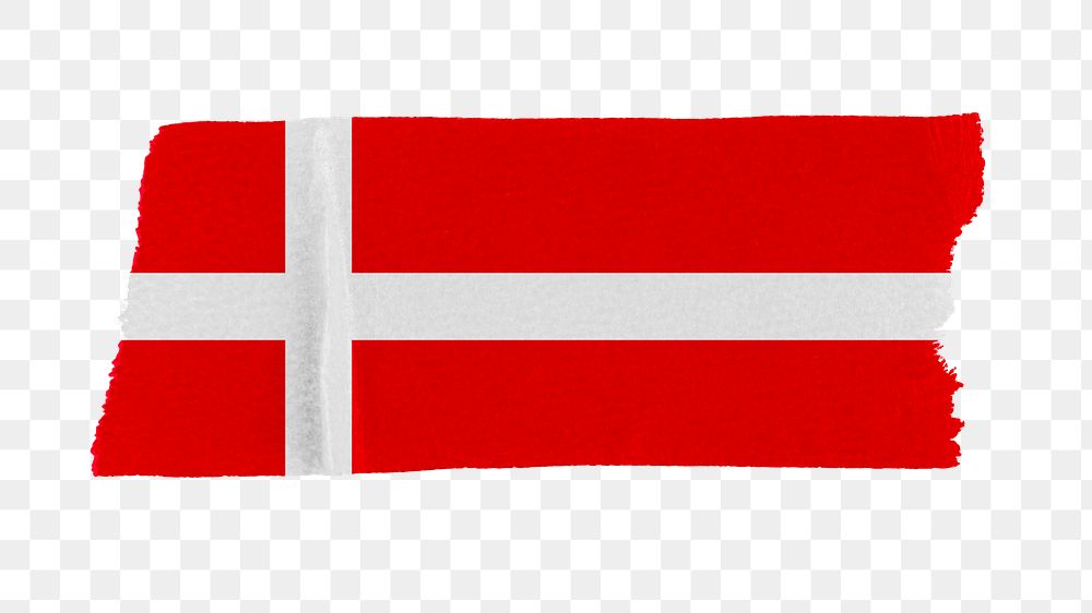 Denmark's flag png sticker, washi tape design, transparent background