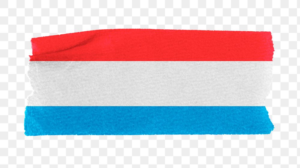 Luxembourg flag png sticker, washi tape design, transparent background