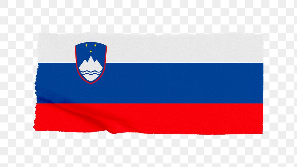 Slovenia's flag png sticker, washi tape design, transparent background
