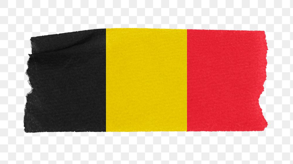 Belgium's flag png sticker, washi tape design, transparent background