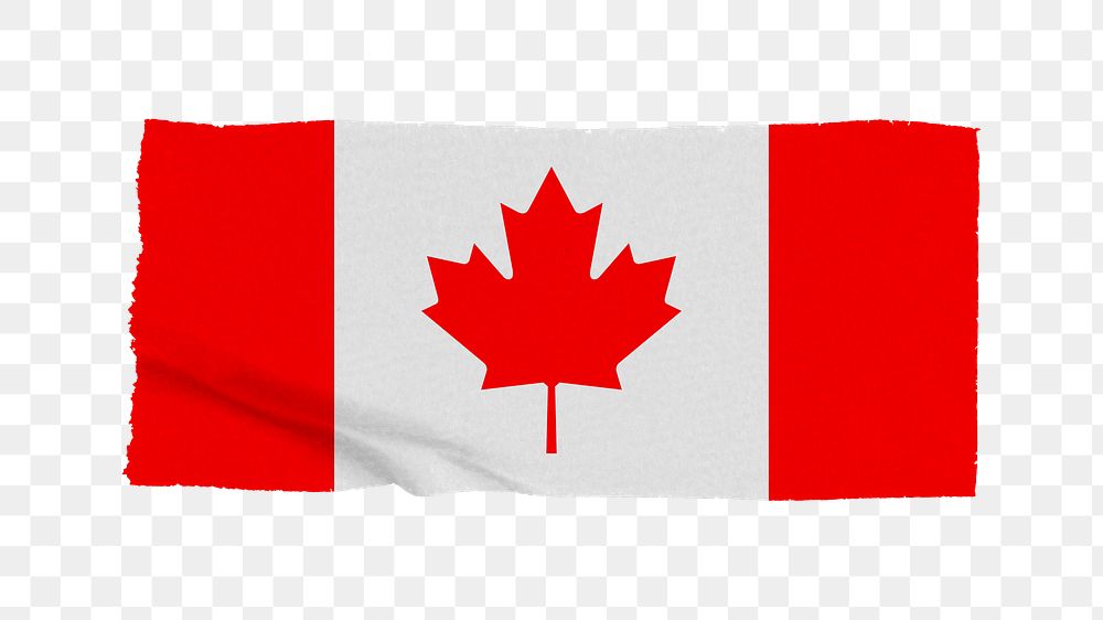 Canada's flag png sticker, washi tape design, transparent background
