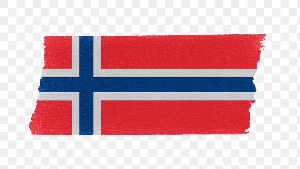 Norway's flag png sticker, washi tape design, transparent background