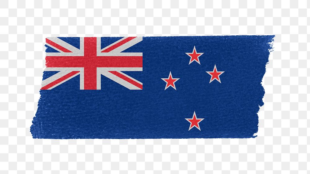 New Zealand's flag png sticker, washi tape design, transparent background