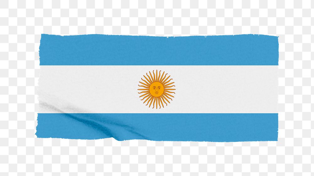 Argentina's flag png sticker, washi tape design, transparent background