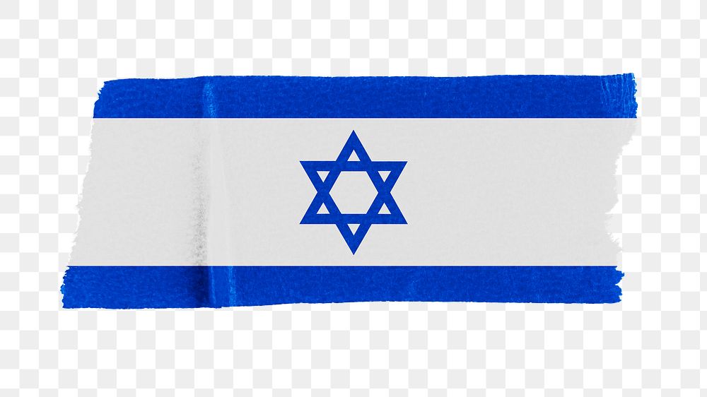 Israel's flag png sticker, washi tape design, transparent background