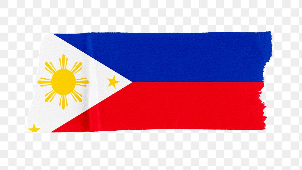 Philippines's flag png sticker, washi tape design, transparent background