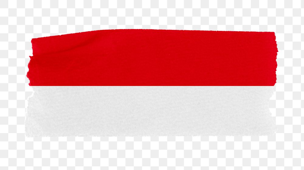 Indonesia's flag png sticker, washi tape design, transparent background