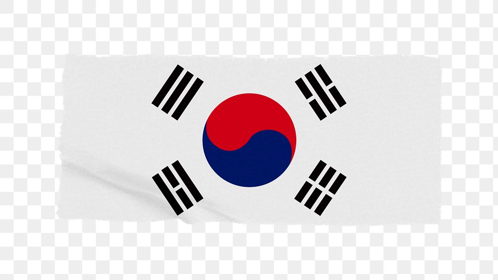 Korea's flag png sticker, washi tape design, transparent background