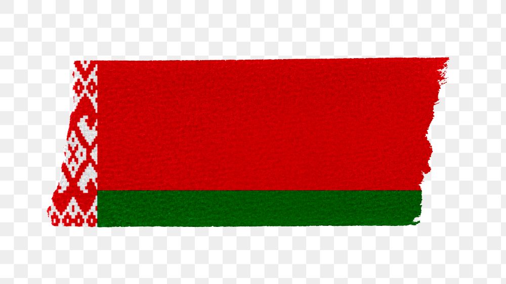 Belarusian flag png sticker, washi tape design, transparent background