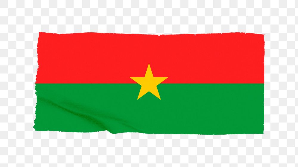 Burkina Faso's flag png sticker, washi tape design, transparent background