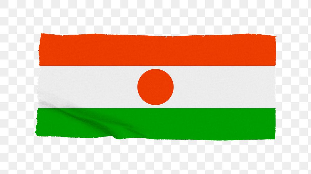 Niger flag png sticker, washi tape design, transparent background