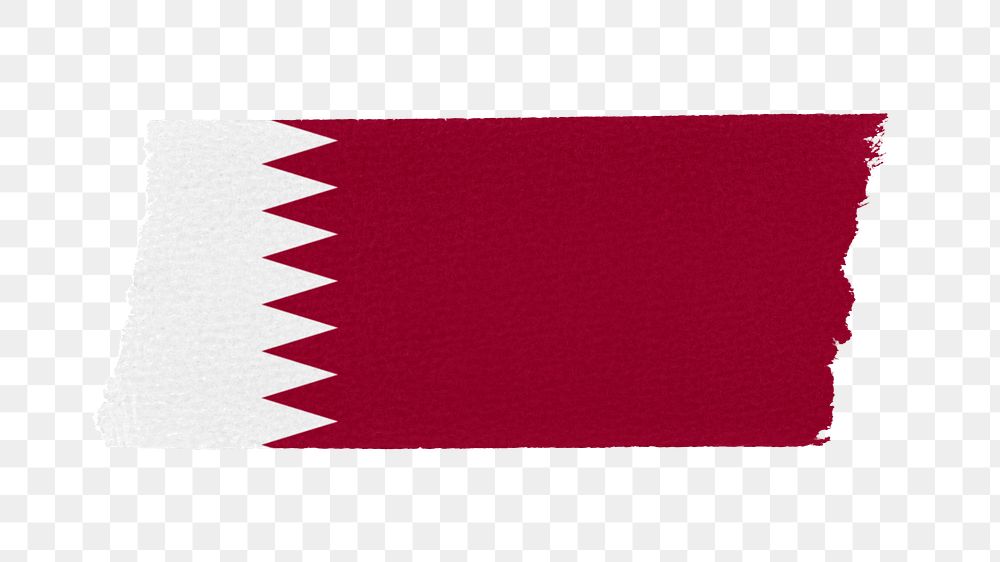 Qatari flag png sticker, washi tape design, transparent background
