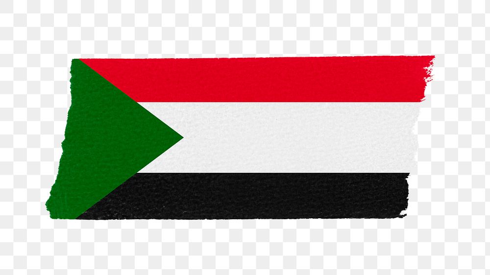 Sudan's flag png sticker, washi tape design, transparent background