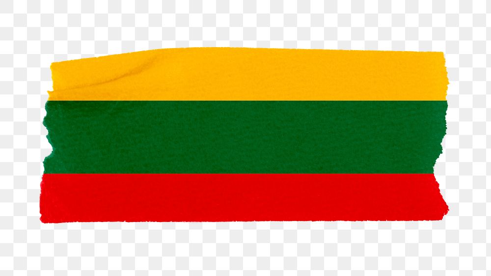 Lithuania's flag png sticker, washi tape design, transparent background