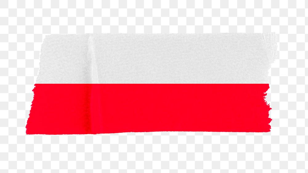 Poland's flag png sticker, washi tape design, transparent background