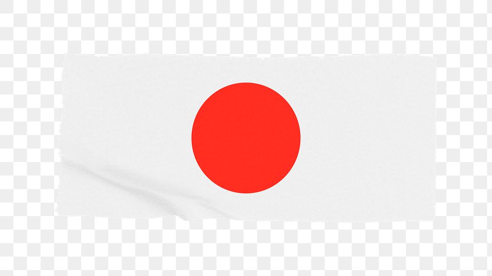 Japan's flag png sticker, washi tape design, transparent background